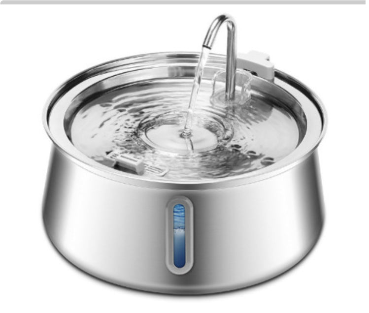 All Stainless Steel Pet Water Dispenser Round Runway Type Large Capacity Dogs And Cats Water Dispenser