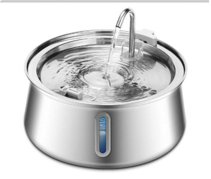 All Stainless Steel Pet Water Dispenser Round Runway Type Large Capacity Dogs And Cats Water Dispenser
