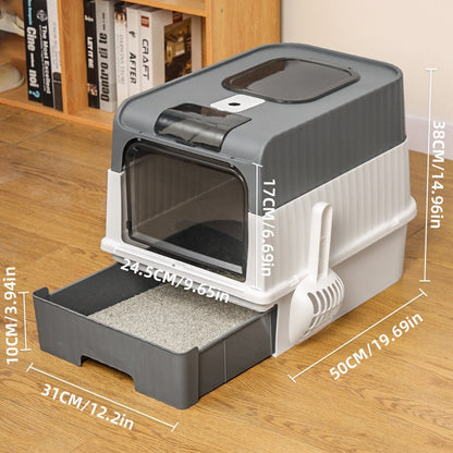 Extra-large Enclosed Drawer-Type Cat Litter Box.