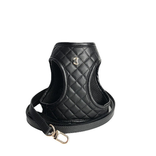 Leather Dog Chest And Back Traction Suit