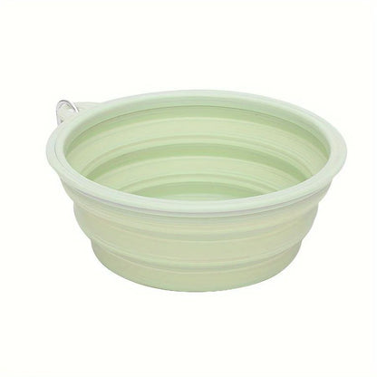 Hanging Dog Pet Folding Silicone Bowl Outdoor Travel Portable Food Water Container Feeding Tray Bowl Macaron Color Pet Supplies