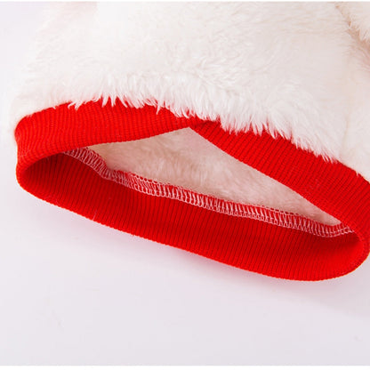 Cute Plush Bear Pet Jacket With Leash Ring, Adorable 3D Bear Face Dog Coat For Small Dogs