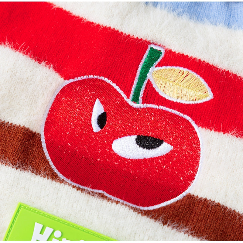 Pet Clothing, Corgi Special Rainbow Apple Striped Autumn And Winter Warm Medium-sized Dog Pullover Sweater, Dog Clothing