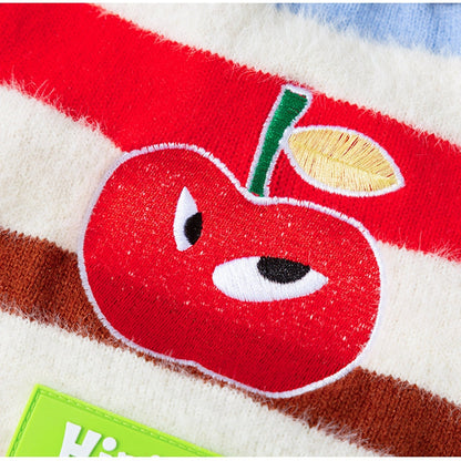 Pet Clothing, Corgi Special Rainbow Apple Striped Autumn And Winter Warm Medium-sized Dog Pullover Sweater, Dog Clothing