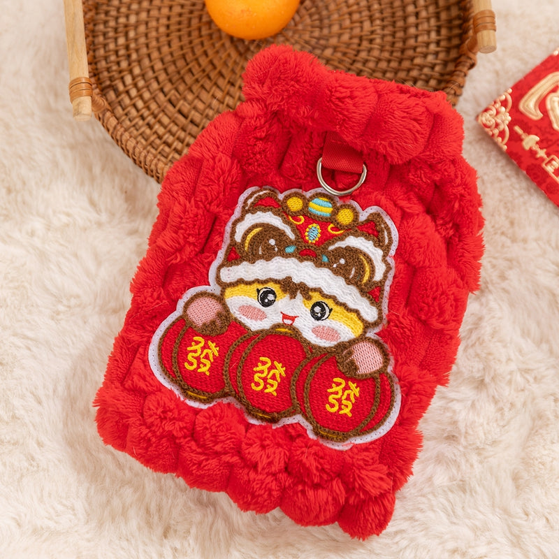 Dog Autumn And Winter, Puppy For The New Year, Golden Turtle Fleece For The New Year, Warm Fleece Coat, Small Dog, Cat And Pet Dog Clothes
