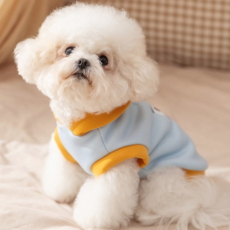Autumn And Winter Korean Version New Dog Cute Cartoon Little Bear Sportswear Cat Teddy Pet Clothing