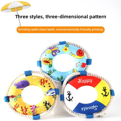 Float Training Dog Pull Ring Dog Ring Chew Resistant Toys Throw Catch Flying Pet Supplies Bite Resistant Soft Pull Ring