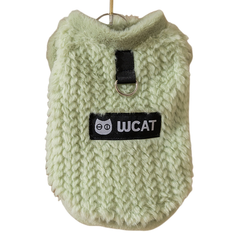 Autumn And Winter Dog Clothing, Two-legged Sleeveless Warm Fleece, Small And Medium-sized Dog Bichon, West Highland Cat Pet Clothing