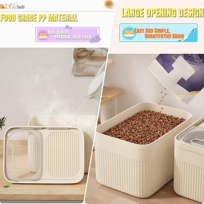 High-Capacity Pet Food Container Airtight With Cup, Dog Food Storage Container,Durable Design For Dog,Cat, Bird Food Storage, Keep Dry Food
