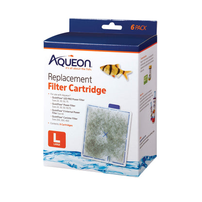 Aqueon Replacement Filter Cartridges 6 pack Medium 4.9" x 2" x 5.7"
