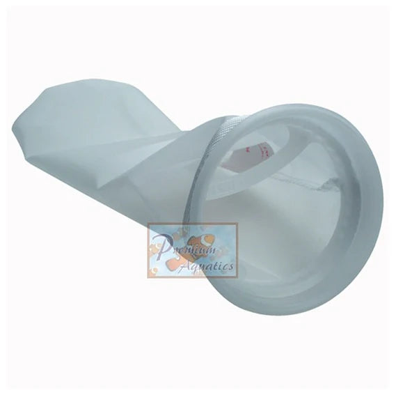 Premium Aquatics 200 Micron Mesh Filter Sock - 4” x 8” with Plastic Ring