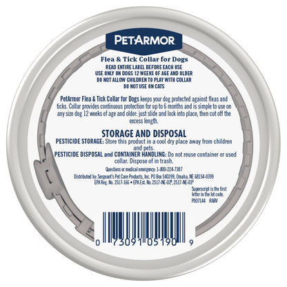 Ultimate Flea & Tick Protection Collar for Dogs - One Size Fits All, Lasts 6 Months