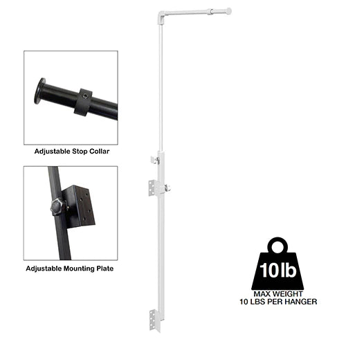 Aquatic Light Fixture Hanger - 10 Lb Max, T5 Hybrid/Universal WHITE (single bracket)