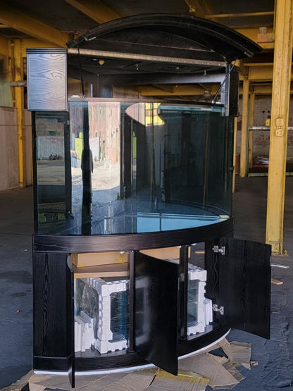 250 Gallon Glass Corner ¼ Cylinder Reef Ready Aquarium Ensemble, Unstained
