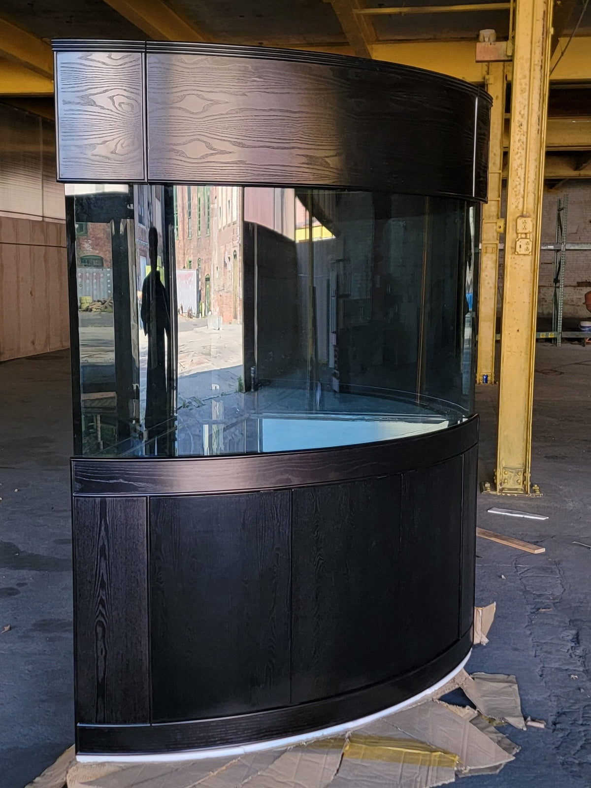 250 Gallon Glass Corner ¼ Cylinder Reef Ready Aquarium Ensemble, Unstained