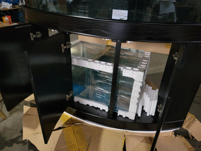 250 Gallon Glass Corner ¼ Cylinder Reef Ready Aquarium Ensemble, Unstained