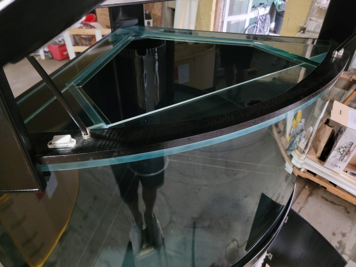 250 Gallon Glass Corner ¼ Cylinder Reef Ready Aquarium Ensemble, Unstained
