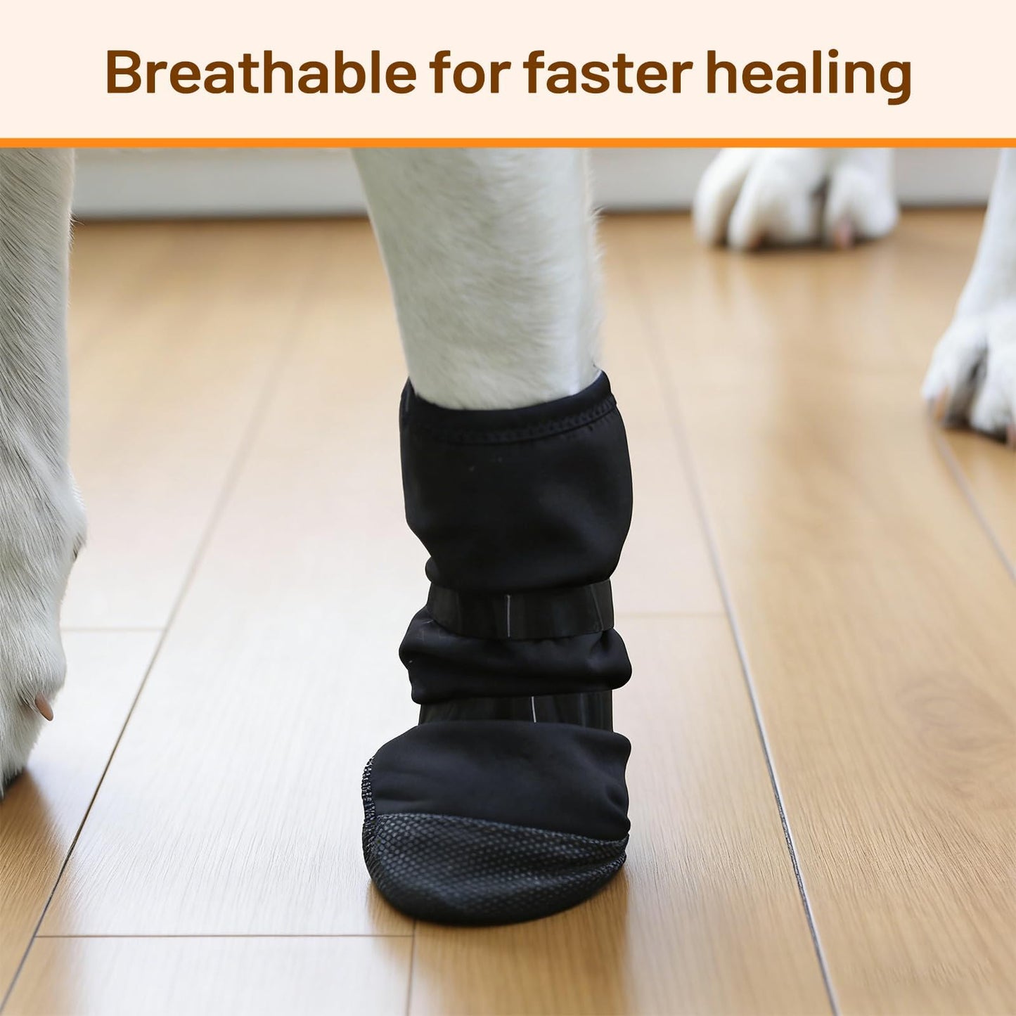 Dog Recovery Boot For Injured Paws - Breathable Dog Shoes With Non-Slip Sole & Self-Adhesive Strap, Dog Bootie To Protect Wounds From Licking, Dirt, And Infection - For Small To Medium Dogs