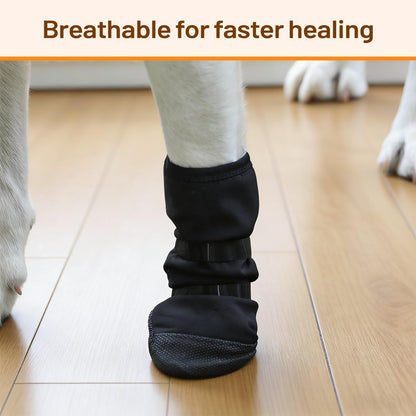 Dog Recovery Boot For Injured Paws - Breathable Dog Shoes With Non-Slip Sole & Self-Adhesive Strap, Dog Bootie To Protect Wounds From Licking, Dirt, And Infection - For Small To Medium Dogs