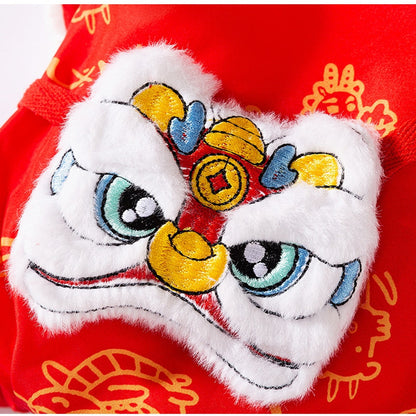 Autumn And Winter Dog New Year's Festive Tang Suits, Cat New Year's Clothing, Teddy Warm Four-legged Cotton Jackets, Pet Dog Clothes