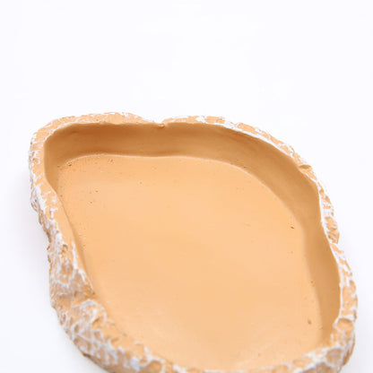Natural Sandstone Low-Profile Reptile Food & Water Basin