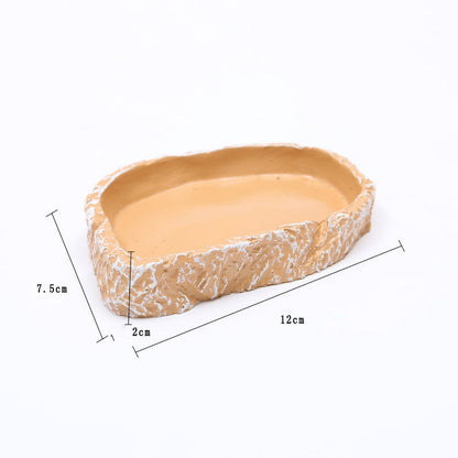 Natural Sandstone Low-Profile Reptile Food & Water Basin