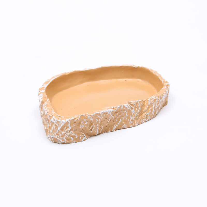Natural Sandstone Low-Profile Reptile Food & Water Basin
