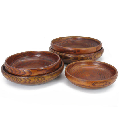 Natural Jujube Hardwood Low-Profile Feeding & Foraging Basin