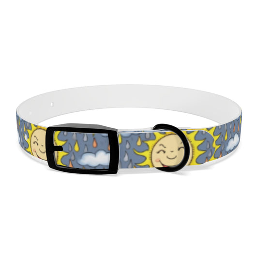 Smiling Suns in a Rainy Sky Pattern - Pet Collar Pet Zen