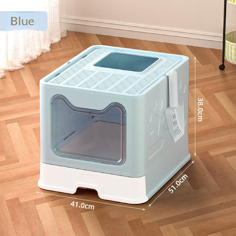 Extra-large Enclosed Drawer-Type Odor-Control Cat Litter Box