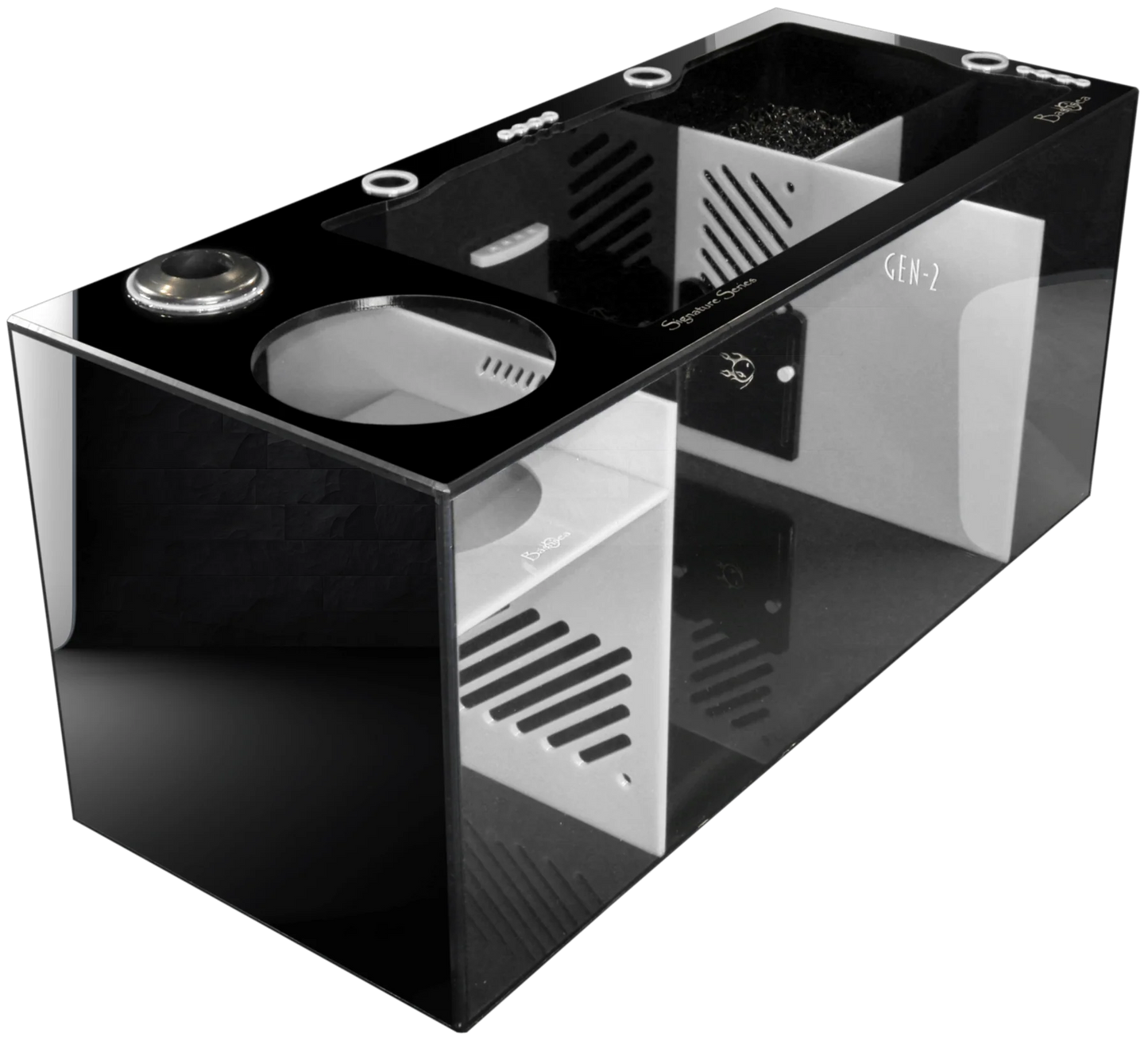 Bashsea 36x15x16 Tuxedo Signature Series Sump GEN 2 - BLACK & WHITE