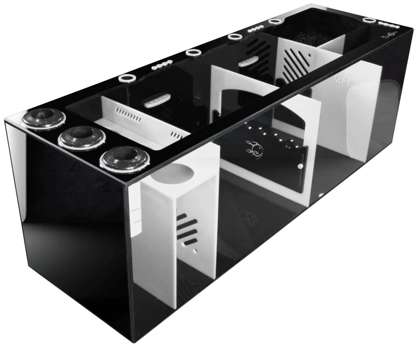 Bashsea 48x15x16 Tuxedo Signature Series Sump GEN 2 - BLACK & WHITE