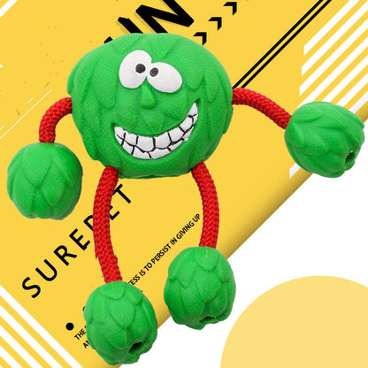 Dog Vocalization Molar Teeth Bite Resistant Rubber Ball Anti-Boring Toy