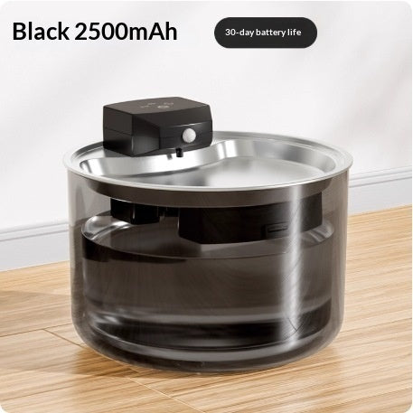 Stainless Steel Cat Water Fountain, Wireless, Cordless, And Automatic Recirculation