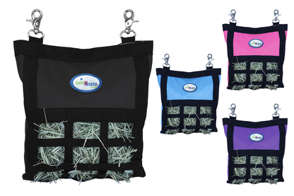 CuteNFuzzy Rabbit & Guinea Pig Hay Bag Feeder with Super Tough Bottom® Design | 15 Feeding Openings | Small 10" x 11" x 3" Hanging Hay Feeder | Less Waste, Cleaner Cage | Made in USA Design