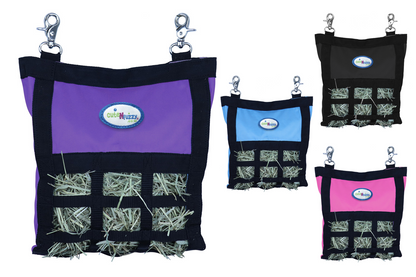 CuteNFuzzy Rabbit & Guinea Pig Hay Bag Feeder with Super Tough Bottom® Design | 15 Feeding Openings | Small 10" x 11" x 3" Hanging Hay Feeder | Less Waste, Cleaner Cage | Made in USA Design