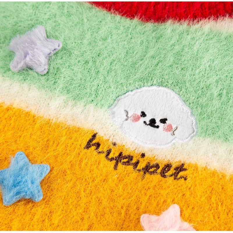Autumn And Winter Cat Cartoon Star Striped Parent-child Sweater, Small And Medium-sized Dog Warm Parent-child Clothing, Pet Clothes