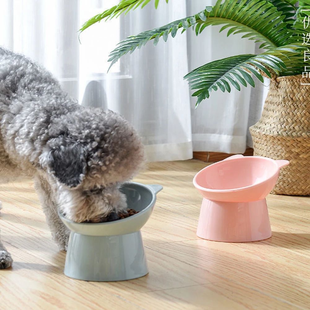 Tilted Cat Food Bowl Elevated Cat Bowl Ergonomic Raised Cat Food Bowl Anti Vomiting Plastic Feeding Bowl Non Slip For Cats Dogs