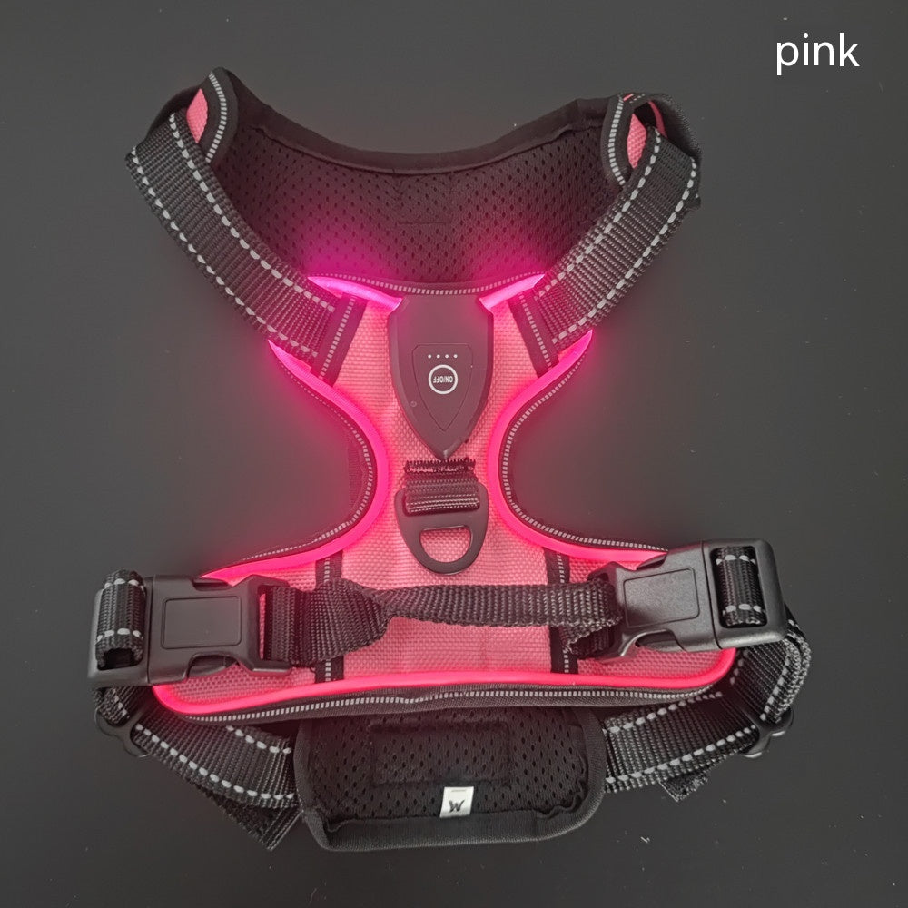 New LED Pet Luminous Night Walking Dog Car Accident Prevention Adjustable Flash Dogs And Cats Vest