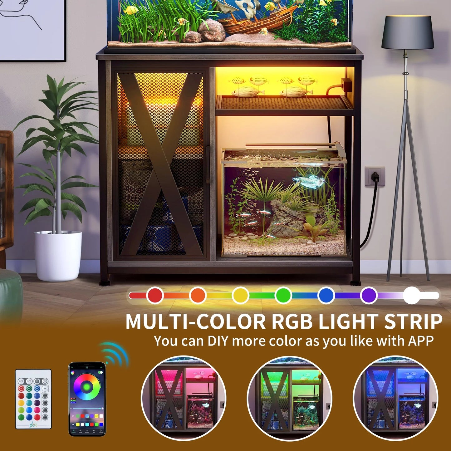 40-50 gallons Fish Tank Stand with Power Outlets