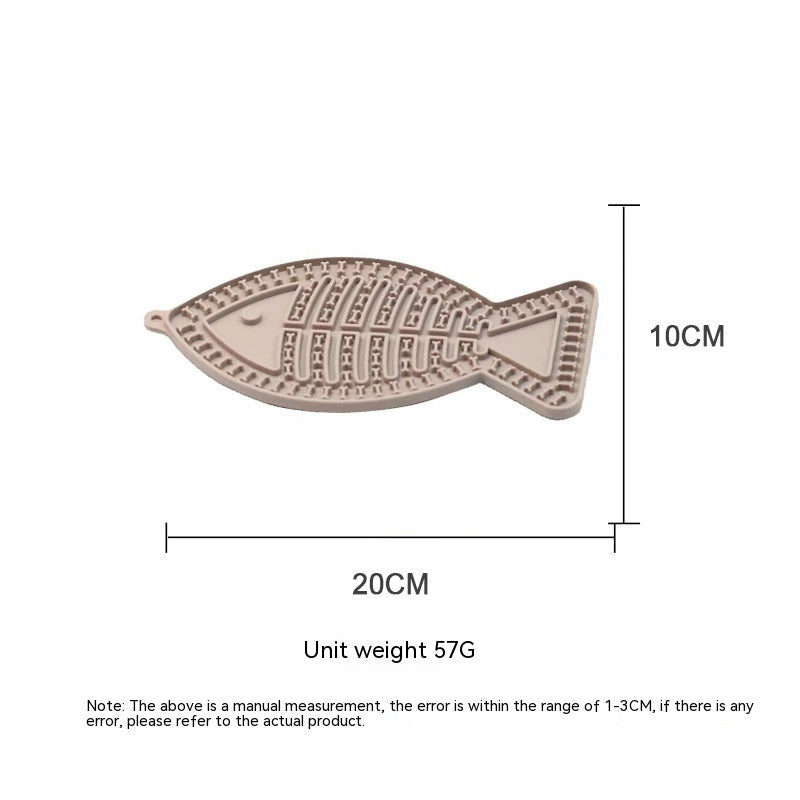 Fish-shaped Round Pet Silicone Snack Pad
