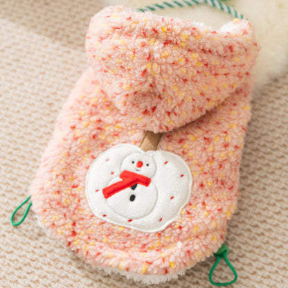 Christmas Dog Clothes, Warm And Thick Autumn And Winter, With Colorful Dots That Can Lead Small And Medium-sized Dogs, Two-legged Clothes, Pet Cat Clothing
