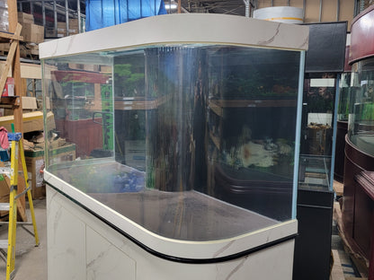White 'Marble' Reef Ready 170g Glass Bayview Flat Panoramic Aquarium Fish Tank Set
