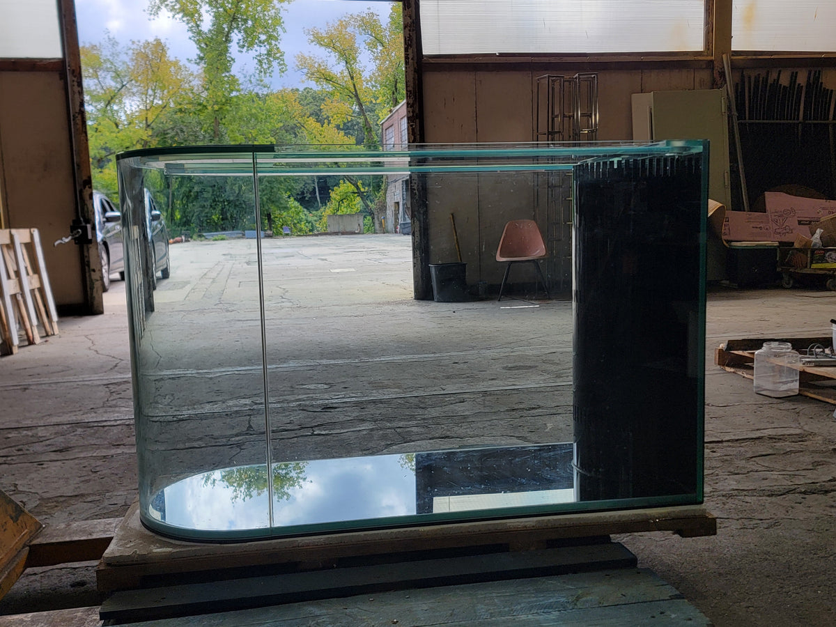 120 Gallon U-Shape Bullnose Peninsula Divider Glass Aquarium Reef-Ready in Rose Cherry Real Wood Furniture