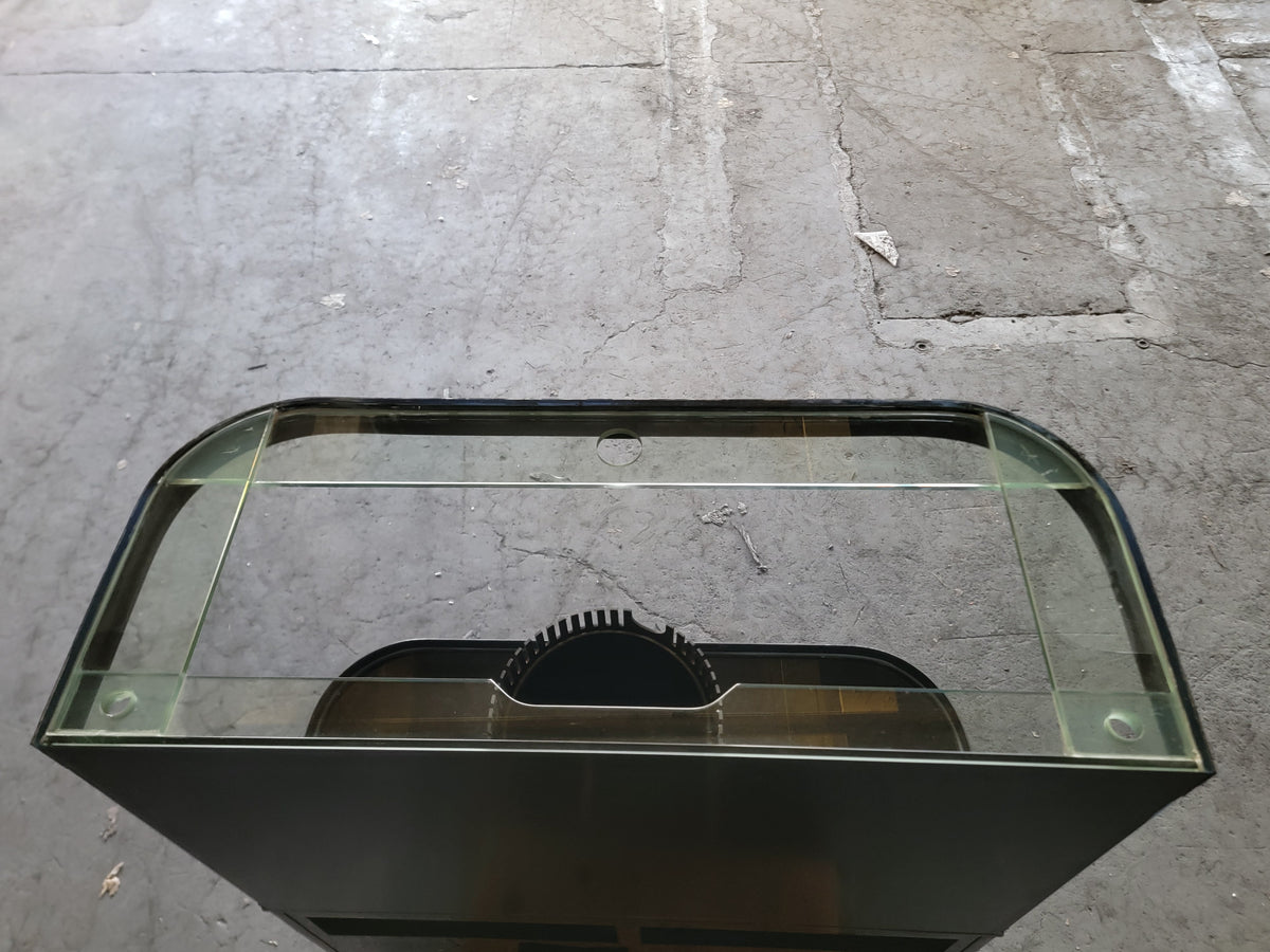 120g Curved Panoramic Flat Bowfront Glass Reef-Ready Aquarium in Gloss Black Stand