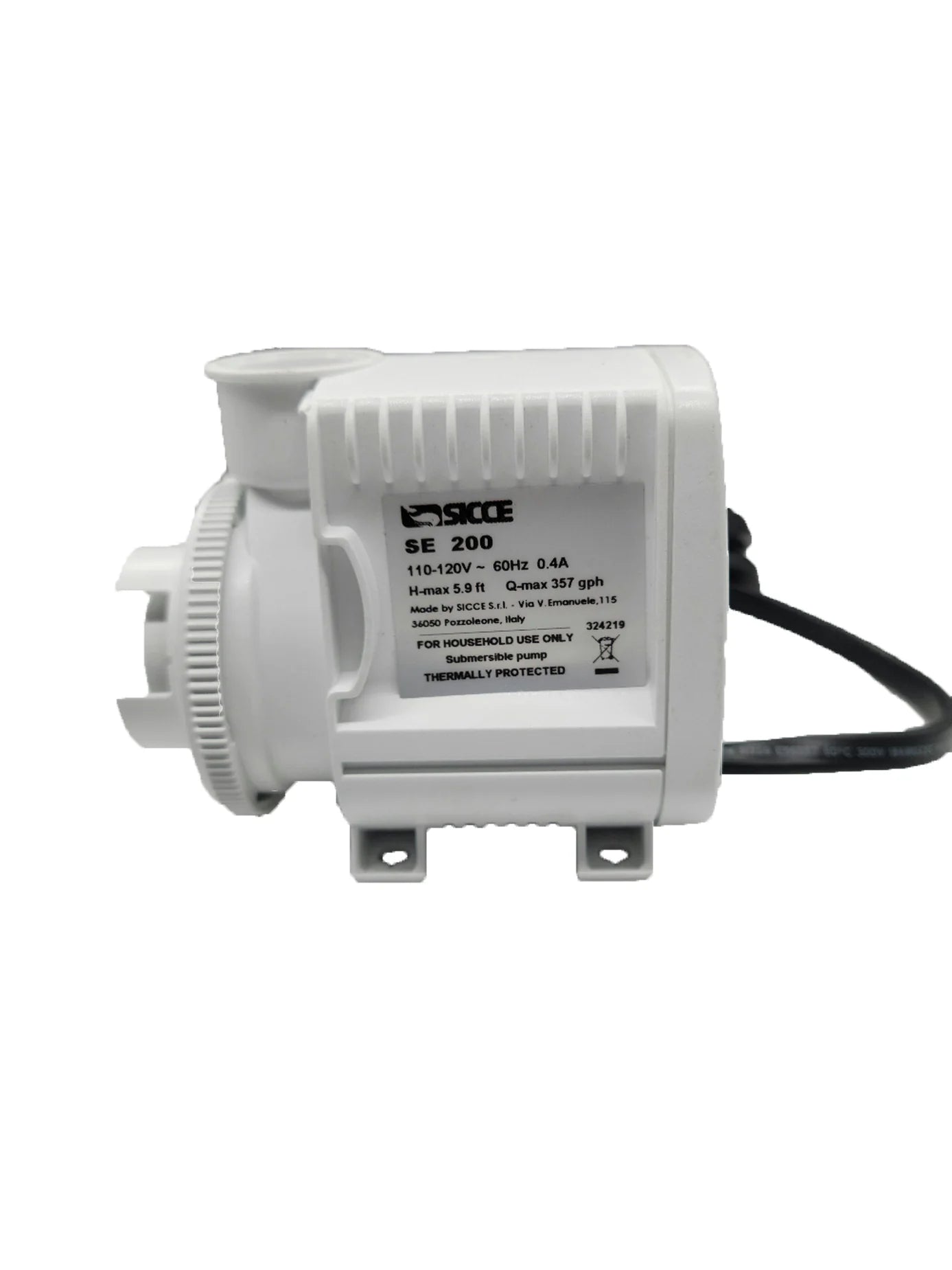 Eshopps S-120 Skimmer pump, Sicce SE-200 (357 gph)