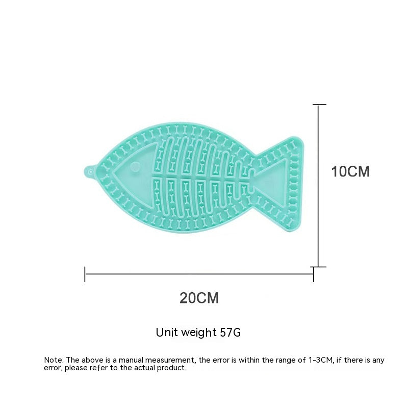 Fish-shaped Round Pet Silicone Snack Pad