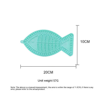 Fish-shaped Round Pet Silicone Snack Pad