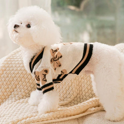 Dog Sweaters Are Cute Bear Pattern Dog Clothes For Puppies, Warm Dog Coats For Winter, Chihuahua Dog Clothing, And Lightweight Sweaters For Pet Cats In Autumn