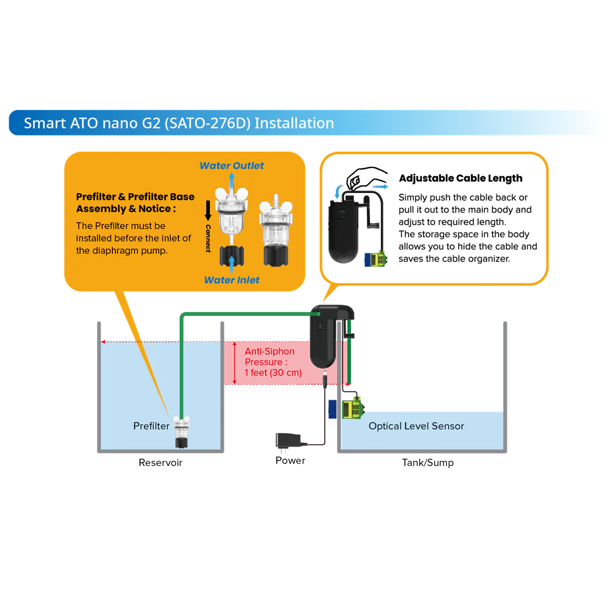 AutoAqua Smart ATO Nano G2 - HOB Auto Top Off